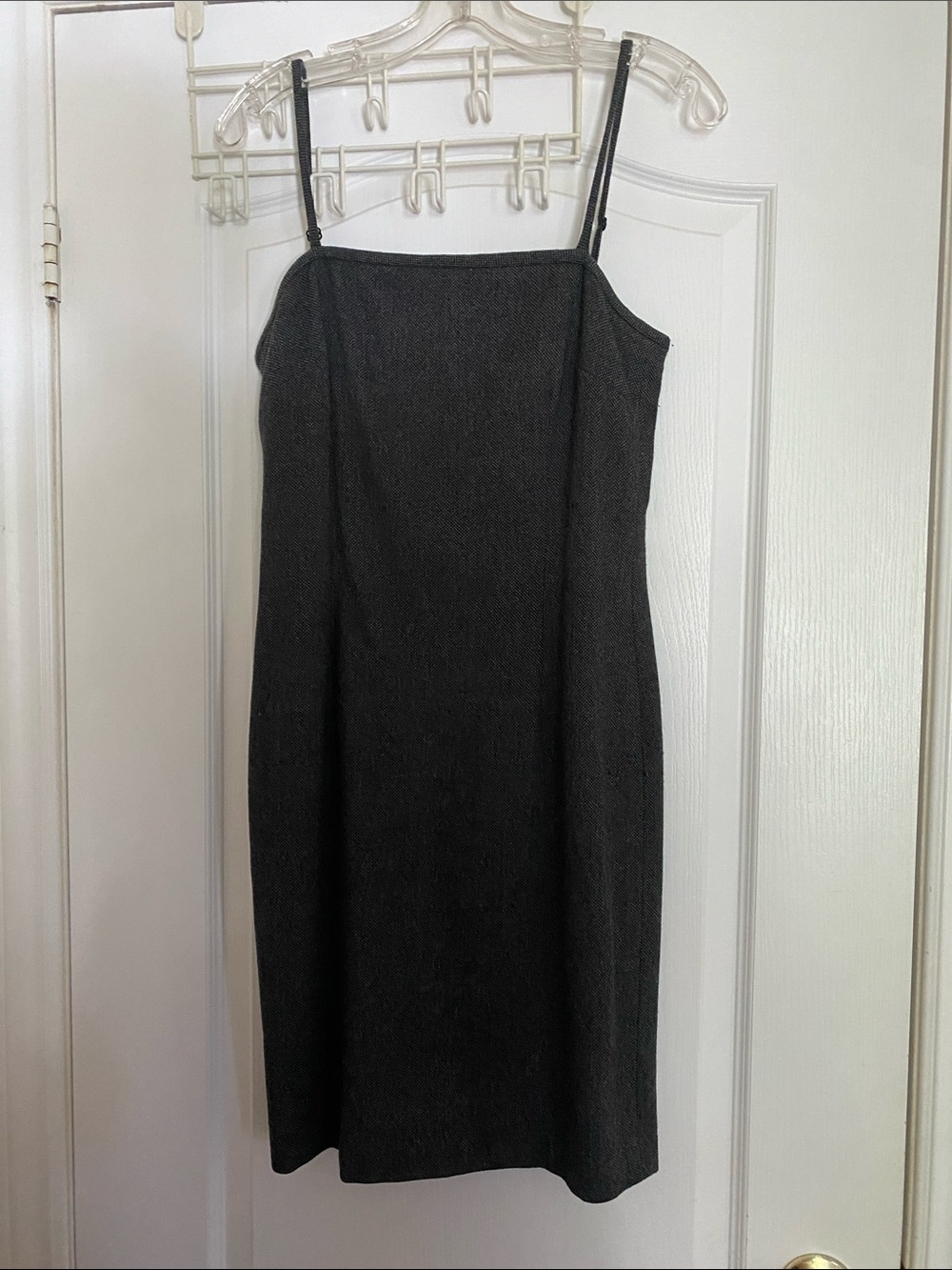 Minimalist Black Mini Slip Dress with Spaghetti Straps